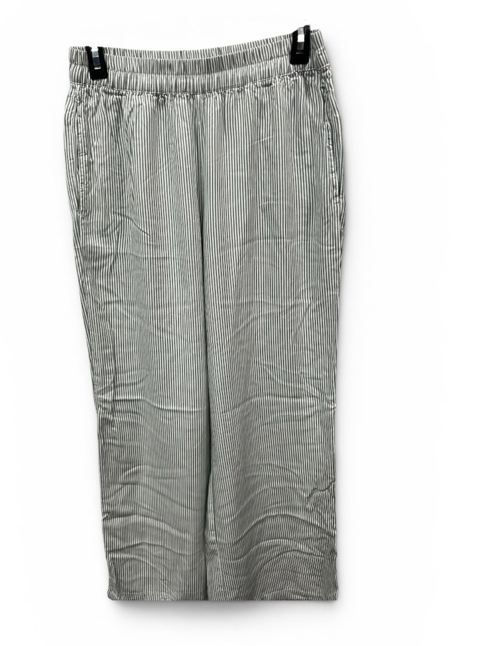 Sincerely Jules White and Green Pants M Elastic Waist Pockets 100%Rayon